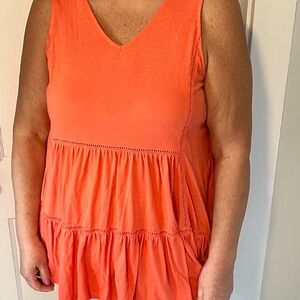 Women's Sleeveless Orange Top